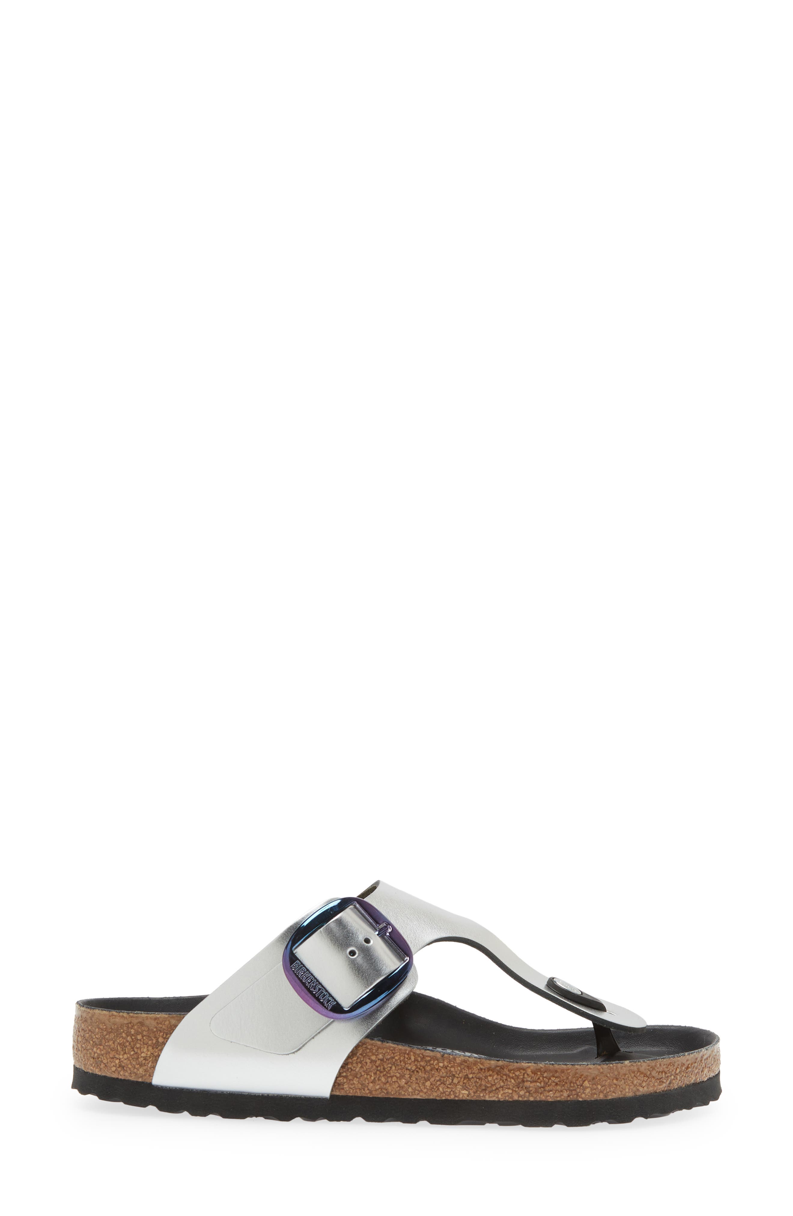 Gizeh Big Buckle Flip Flop, Alternate, color, METALLIC SILVER