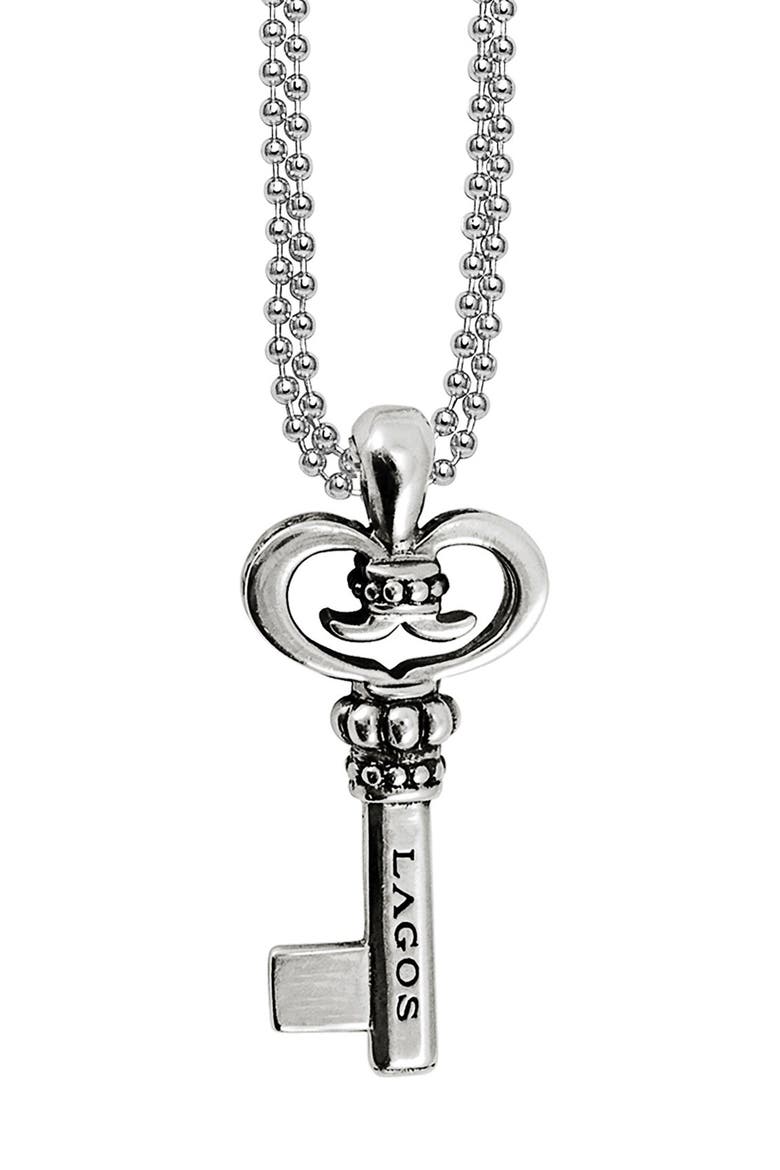 Sterling Silver Key Long Strand Pendant Necklace, Alternate, color, KEY