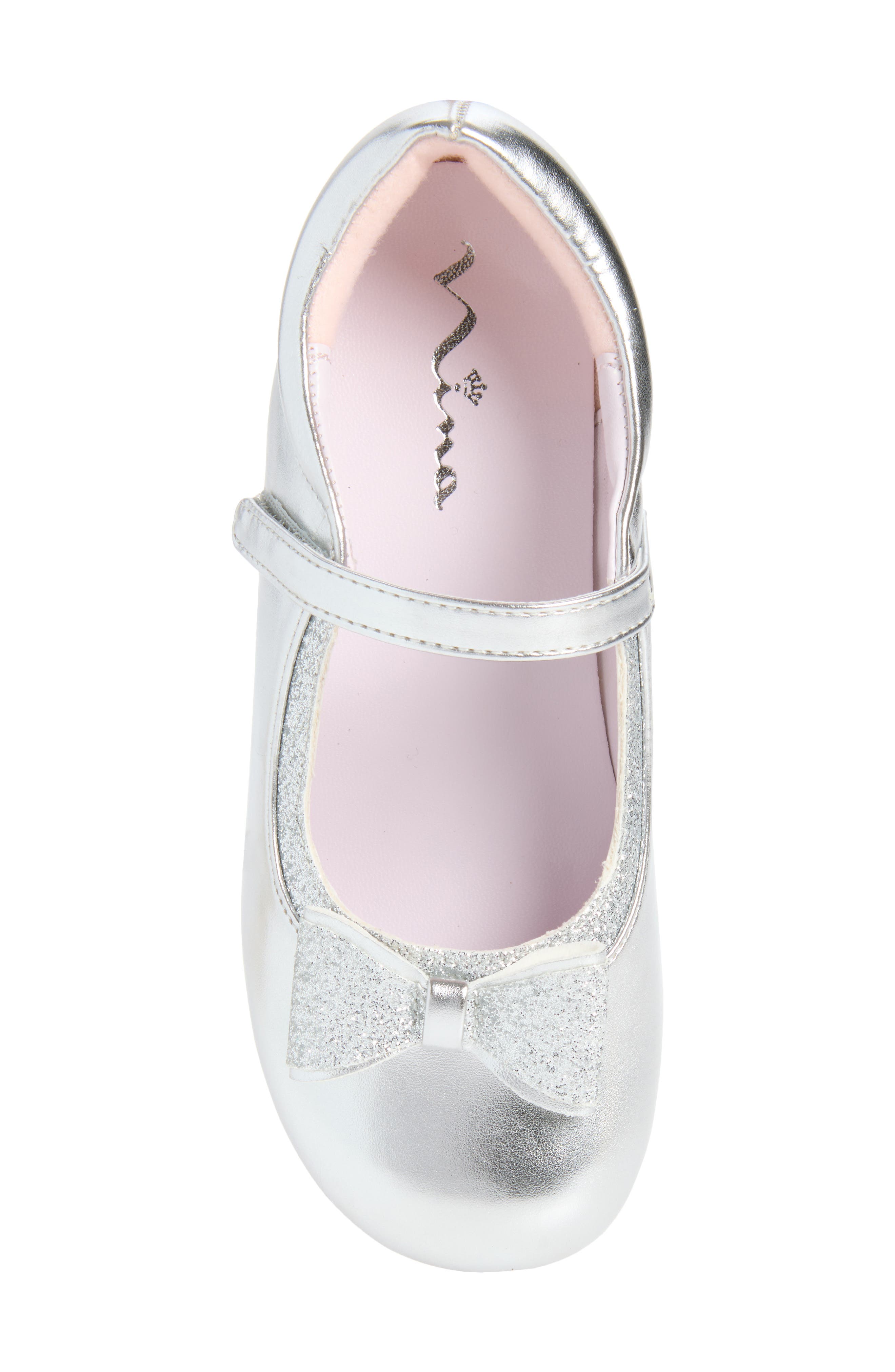 Kids' Jillzee Mary Jane Flat, Alternate, color, SILVER METALLIC/ SLV GLITT