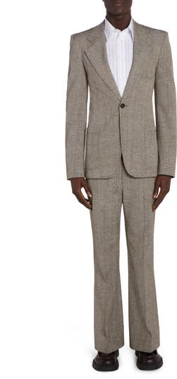 Bottega Veneta Knotted Melange One-Button Suit Jacket