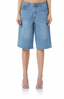 AFRM Low Rise Denim Bermuda Shorts