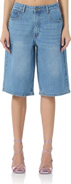 AFRM Low Rise Denim Bermuda Shorts