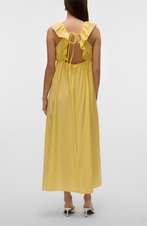 Vero Moda Josie Ruffle Empire Waist Maxi Dress In Pale Banana