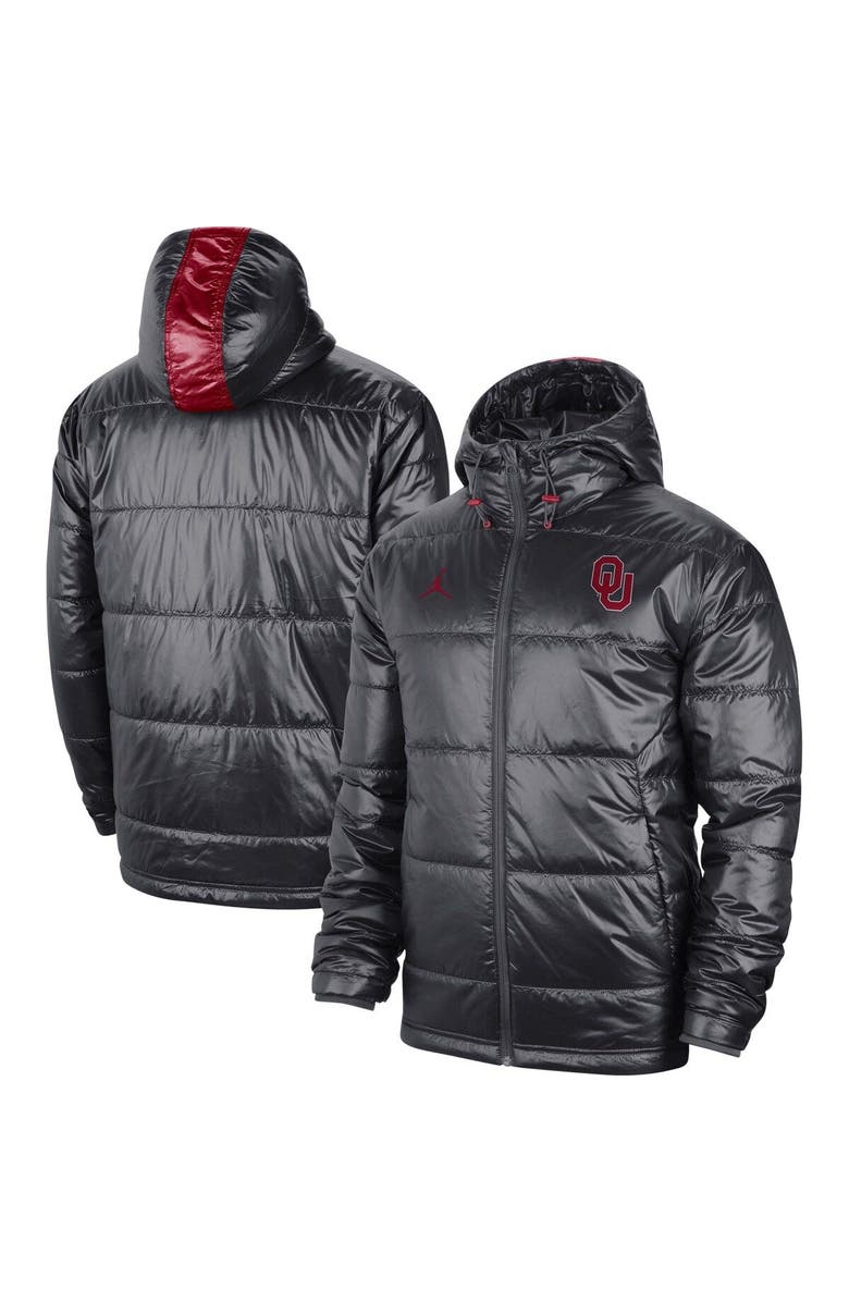 Jordan Brand Men's Nike Anthracite Oklahoma Sooners Team Full-Zip Hoodie Jacket, Main, color, Anthracite
