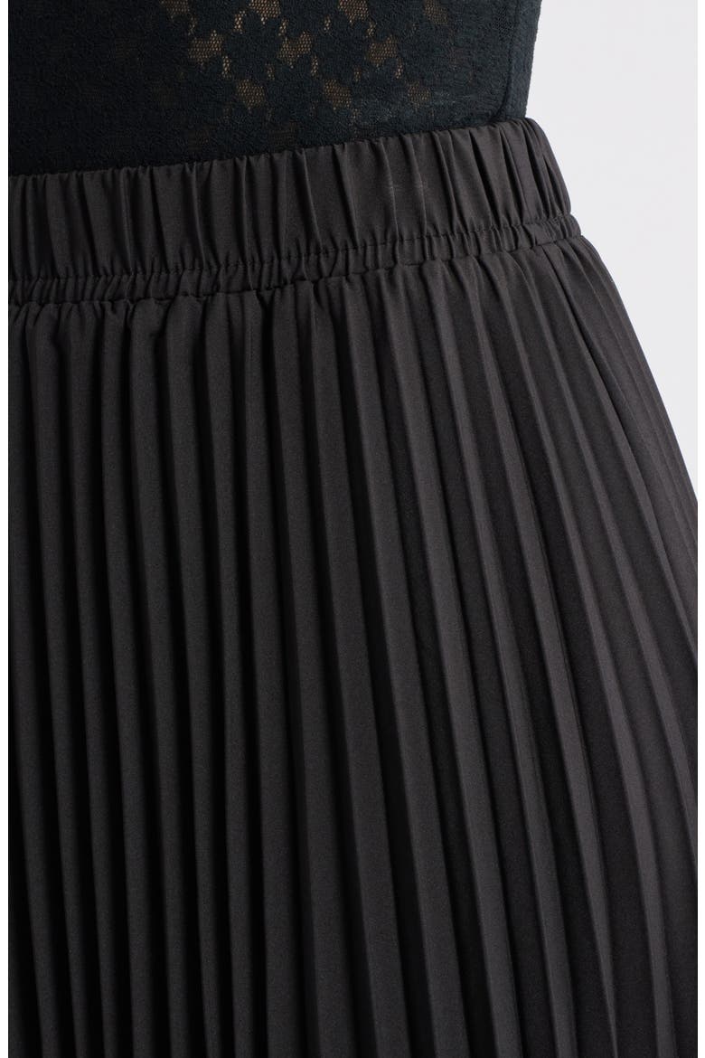 Madaleine Pleated Lace Skirt, Alternate, color, BLACK