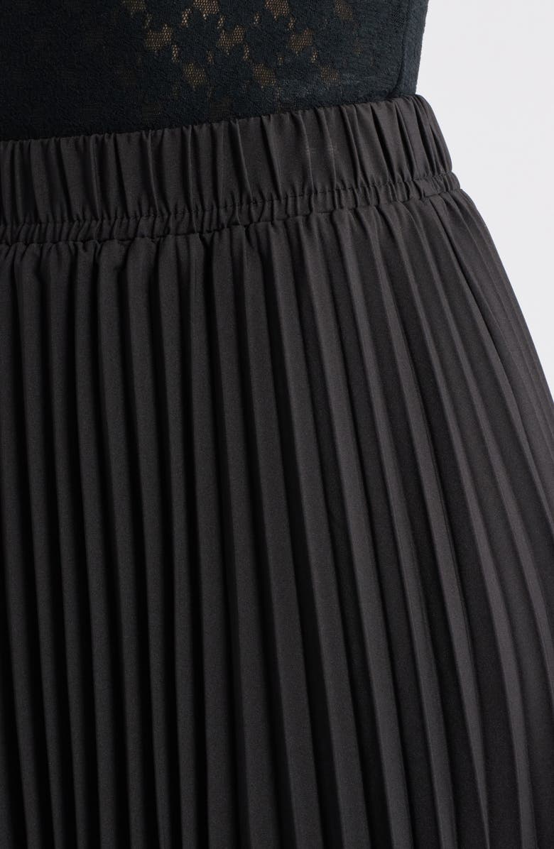 NIKKI LUND Madaleine Pleated Lace Skirt, Alternate, color, Black