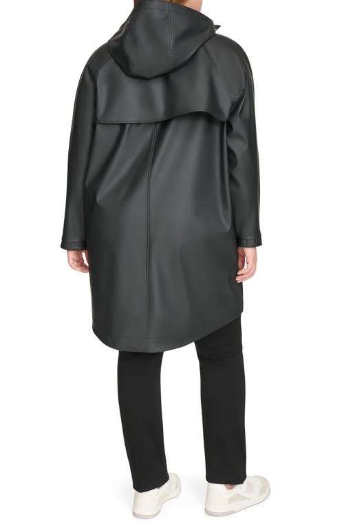 Levi's Water Resistant Hooded Raincoat In Black