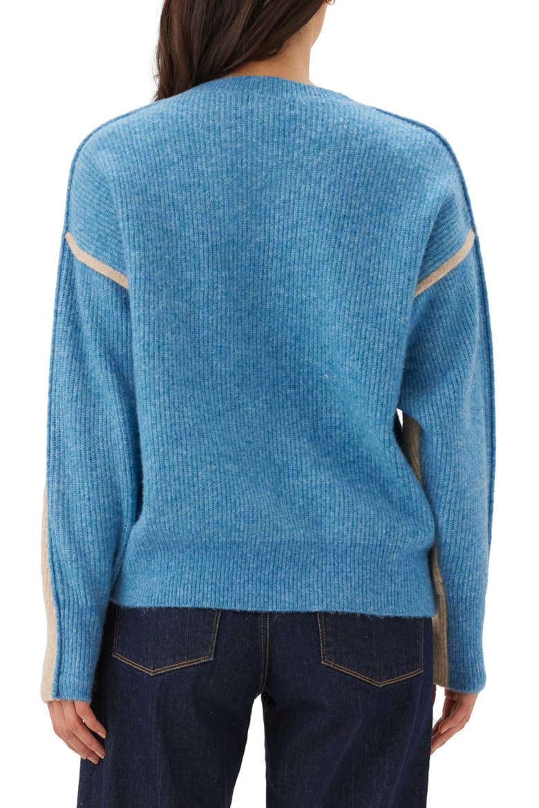 Colorblock Crewneck Sweater, Alternate, color, DARK OATMEAL/ BLUE