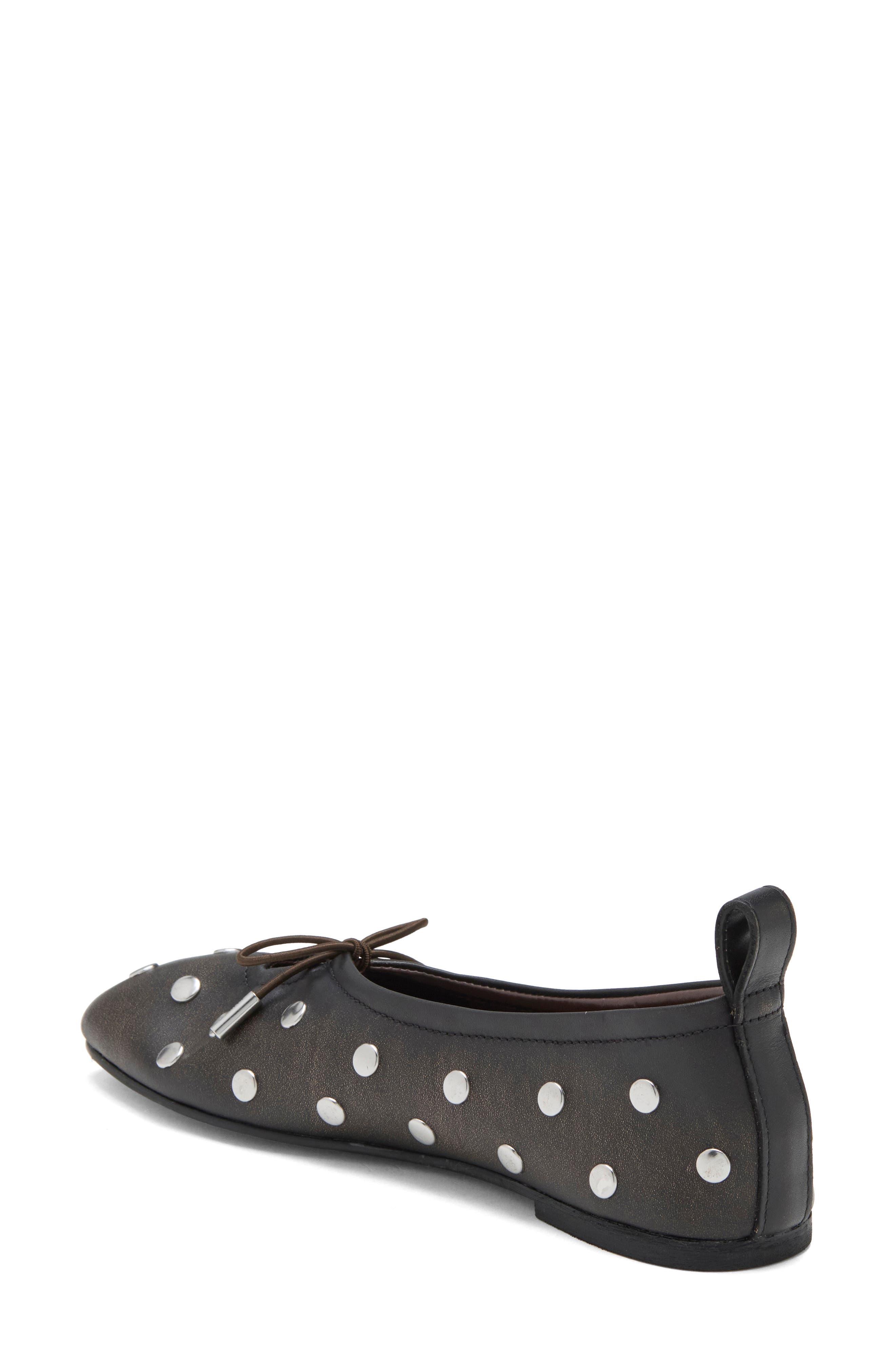 Rosalind Studded Leather Ballet Flat, Alternate, color, ALL STUDS VINTAGE EFFECT BROWN