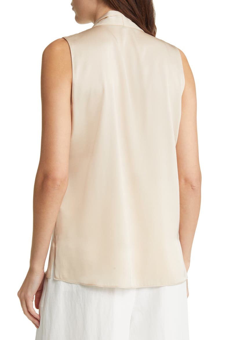 'Mila' Sleeveless Stretch Silk Blouse, Alternate, color, ANTIQUE