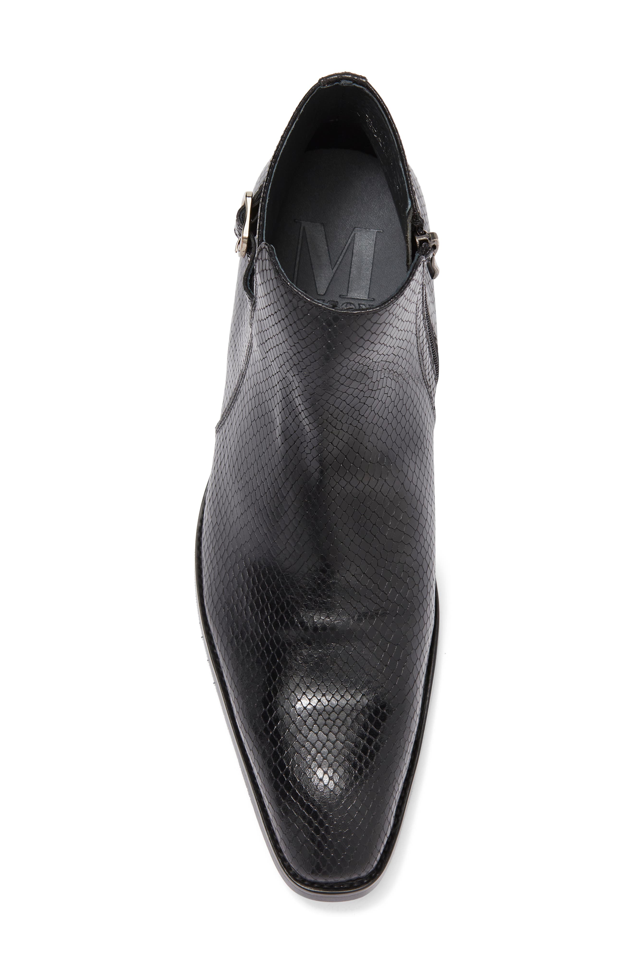 Maison Forte Eastside Snake Embossed Leather Boot, Alternate, color, Black