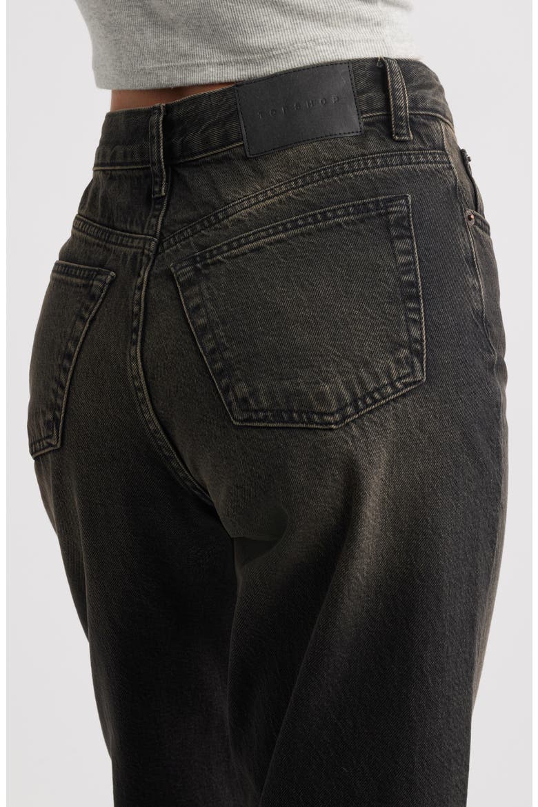 Wide Leg Column Jeans, Alternate, color, BLACK