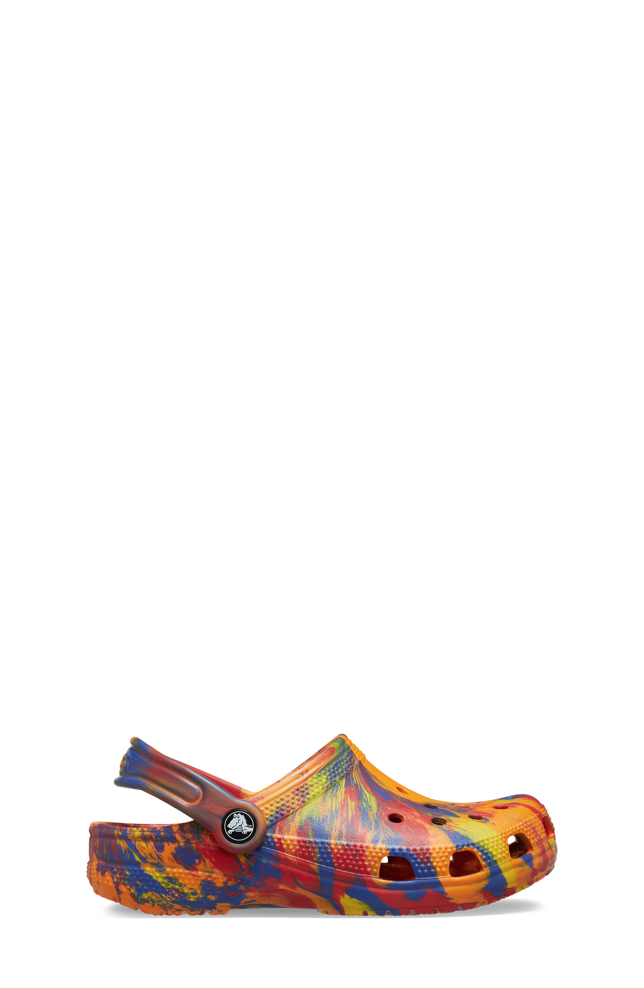 Kids' Classic Marbled Clog, Alternate, color, ORANGE ZING MULTI