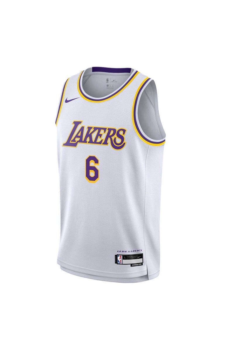 Nike Youth Nike LeBron James White Los Angeles Lakers Swingman Jersey - Association Edition, Alternate, color,