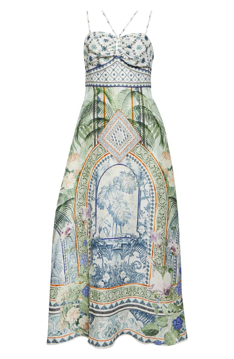 Camilla Strap Detail Linen & Silk Maxi Dress, Alternate, color, Jardim Party