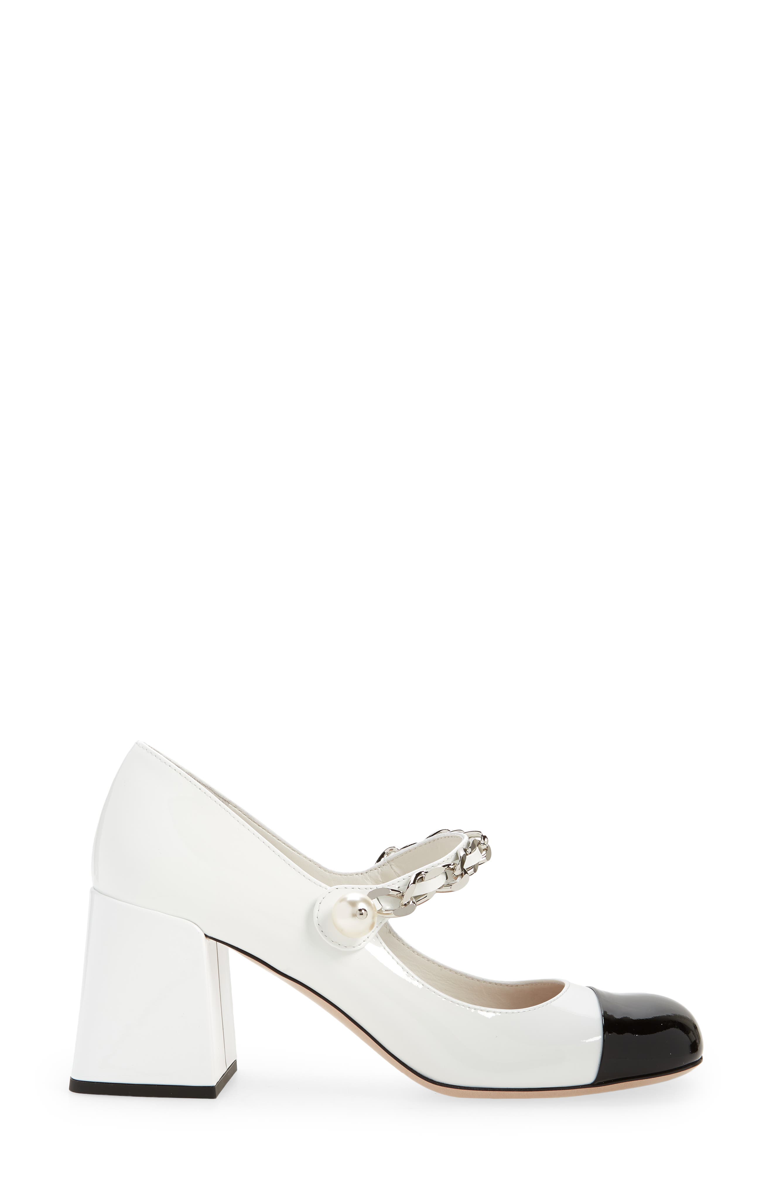 Miu Miu Chain Block Heel Mary Jane Pump, Alternate, color, 
