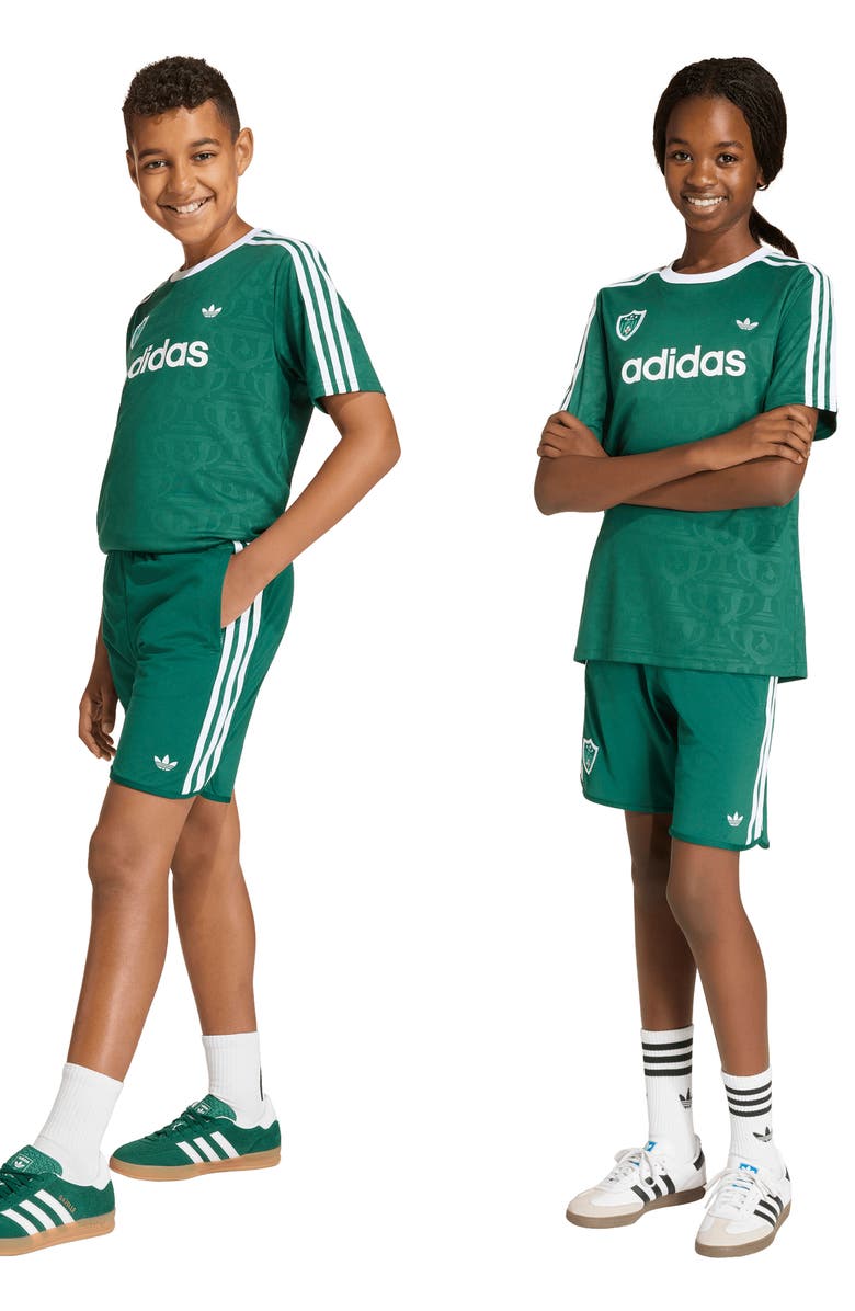 adidas Originals x Disney Kids' Goofy Shorts, Alternate, color, Collegiate Green/ White