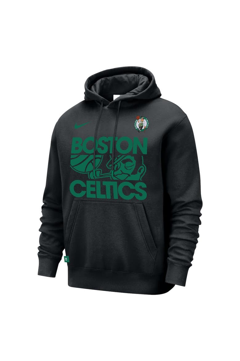 Men's Nike Black Boston Celtics Courtside Club Pullover Hoodie, Alternate, color, Black