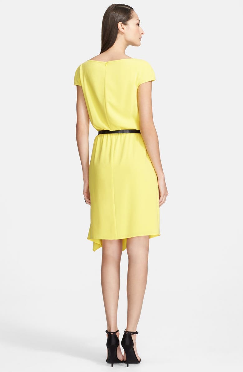 St. John Collection Bateau Neck Luxe Crepe Blouson Dress, Alternate, color, 