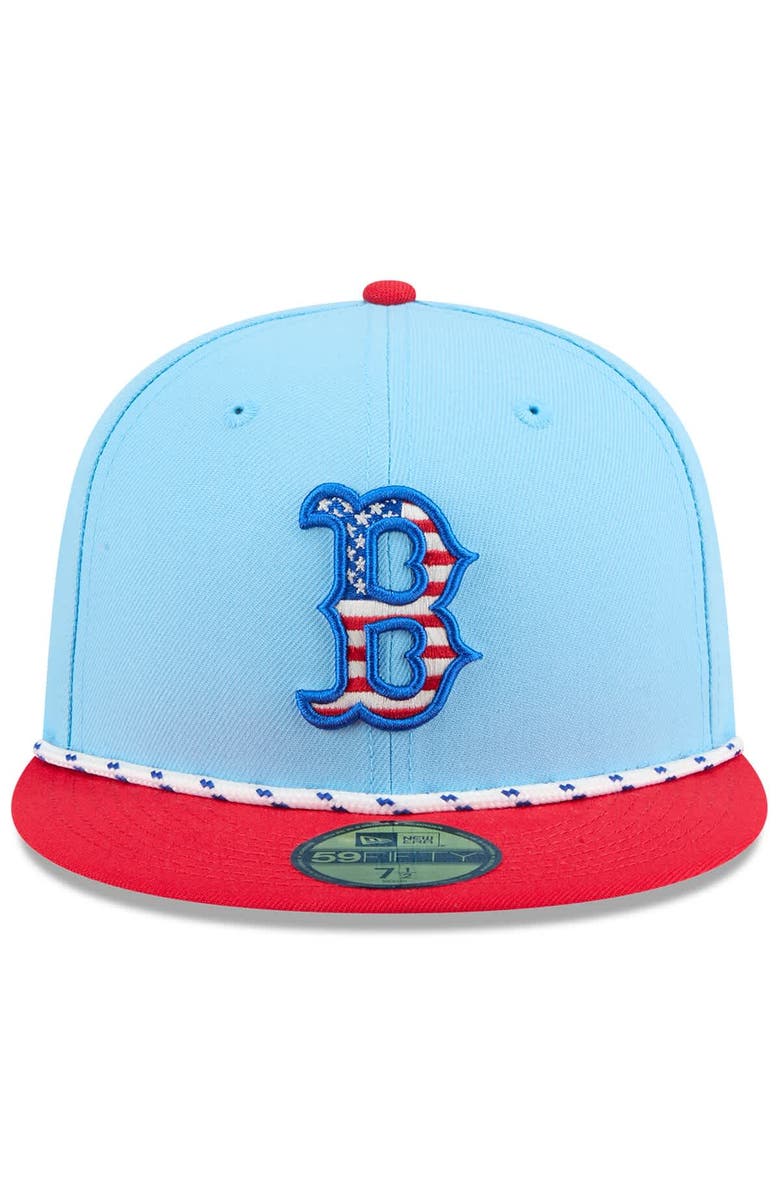 New Era Men's New Era Light Blue/Red Boston Red Sox 2025 Fourth of July 59FIFTY Fitted Hat, Alternate, color, Light Blue