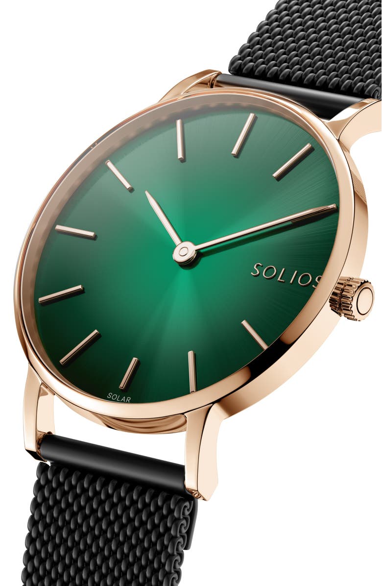 Solios Watches The Rainforest Classic Bundle | Green Dial - Rose Gold Case, Alternate, color, 