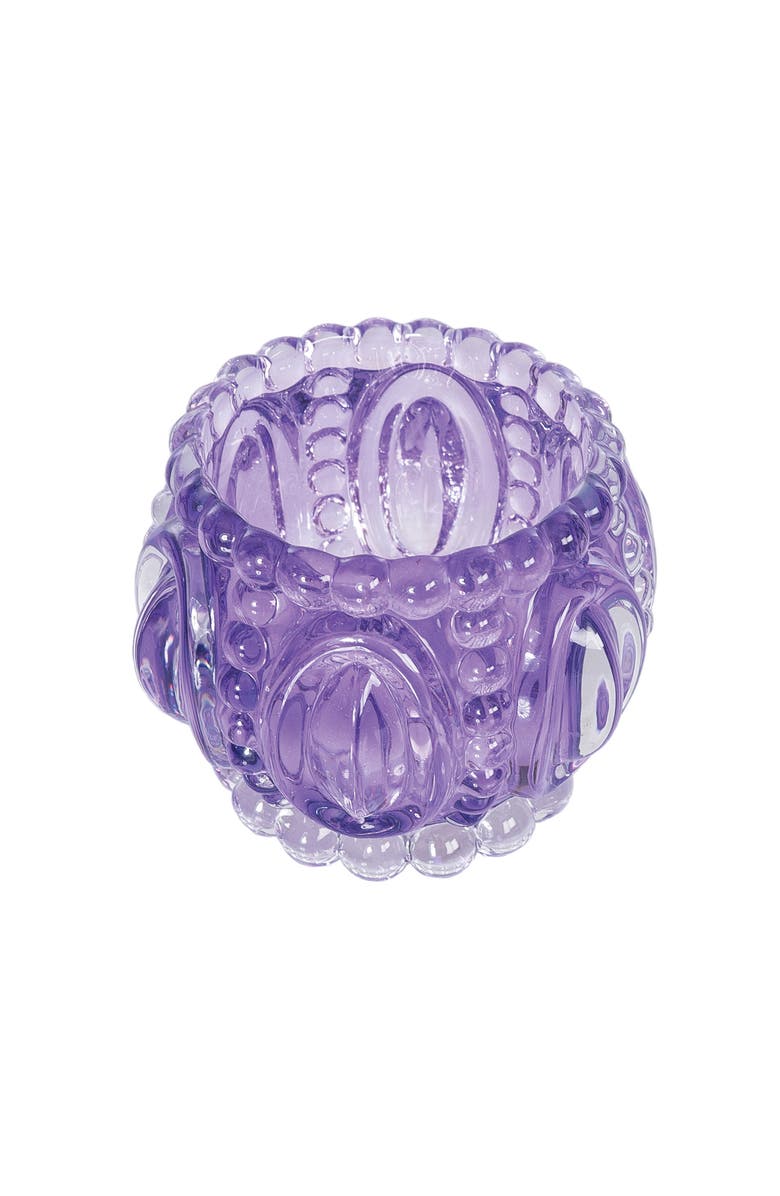Gallerie II Lavender 100% Glass Geometric Abstract Votive Candle Holder 3.62", Alternate, color, Purple