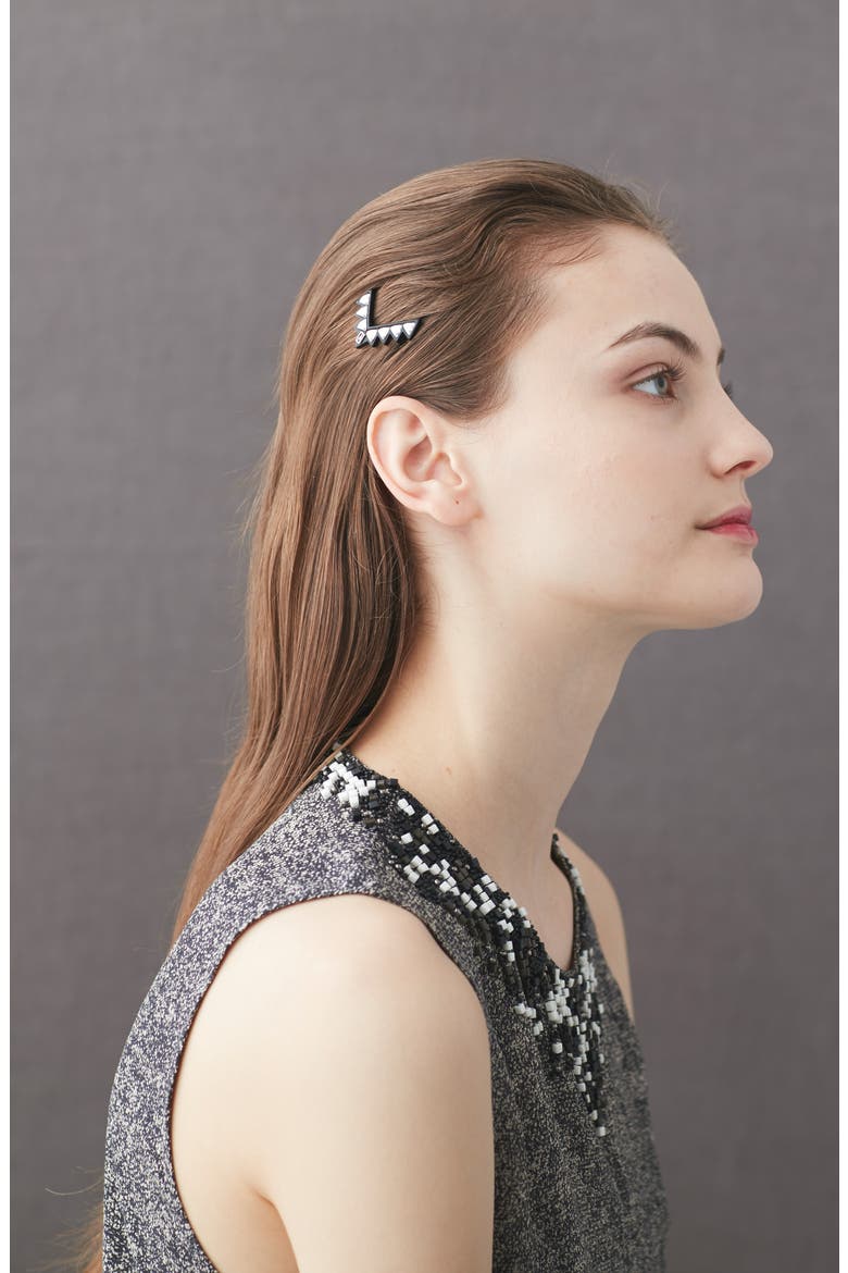 Rocks Side Barrette, Alternate, color, BLACK