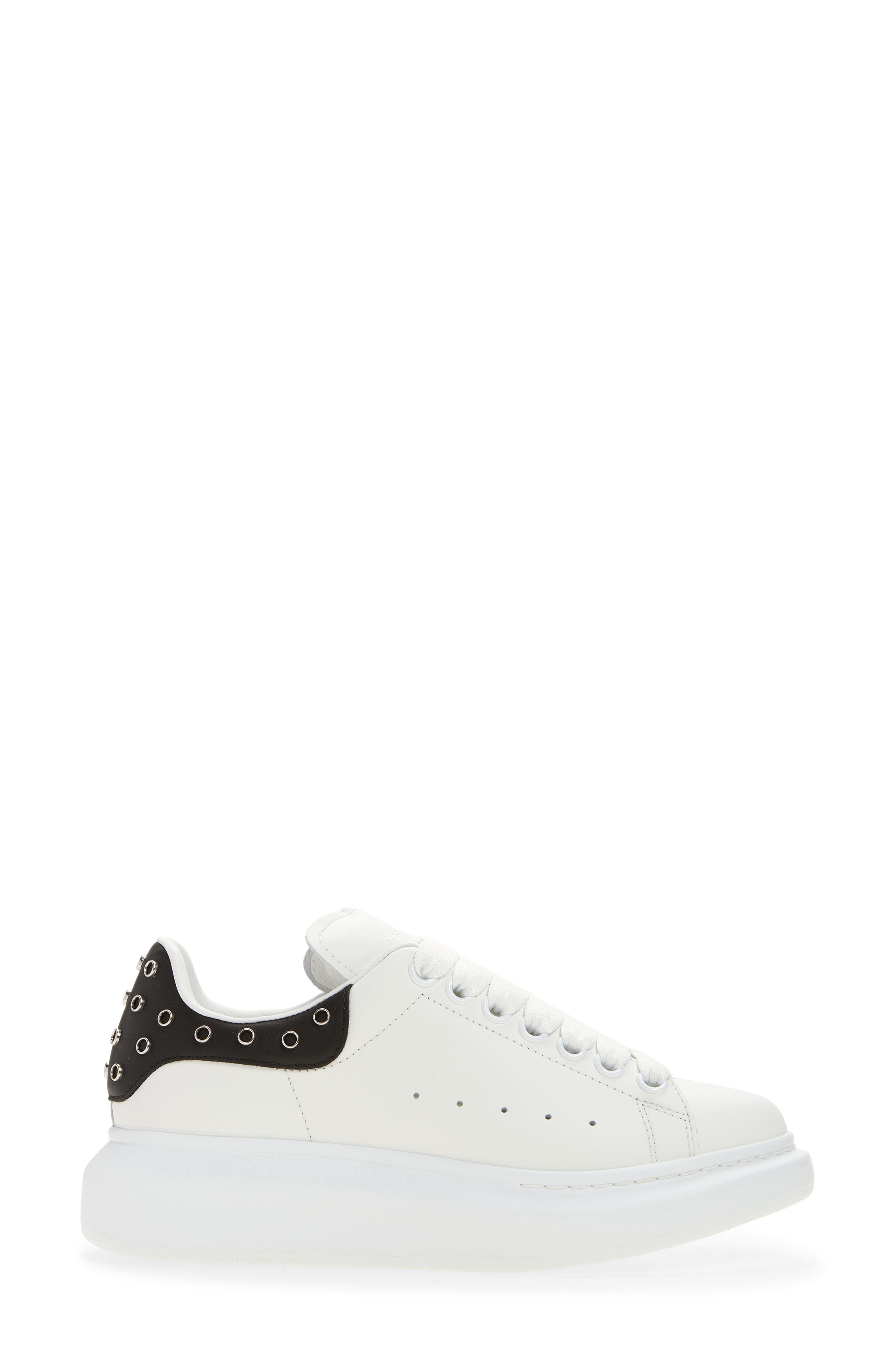 McQueen Grommet Ring Oversize Sneaker, Alternate, color, White