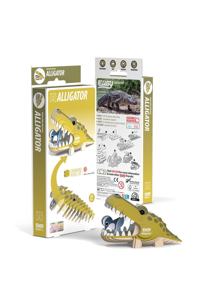 Eugy Puzzles Alligator 3D Puzzle, Main, color, NO COLOR