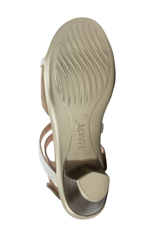 Naot Innovate Sandal In Almond Suede/clear Rhinestone