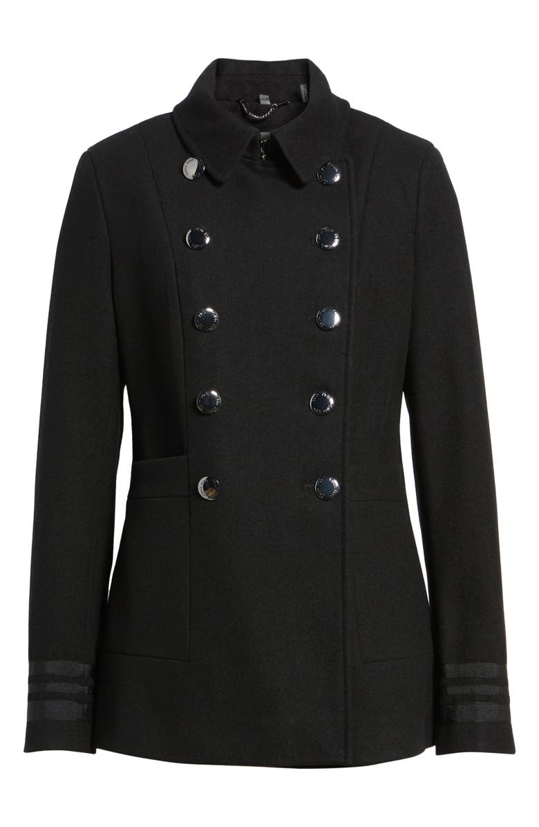 Calvin Klein Grosgrain Double-Breasted Peacoat, Alternate, color, 