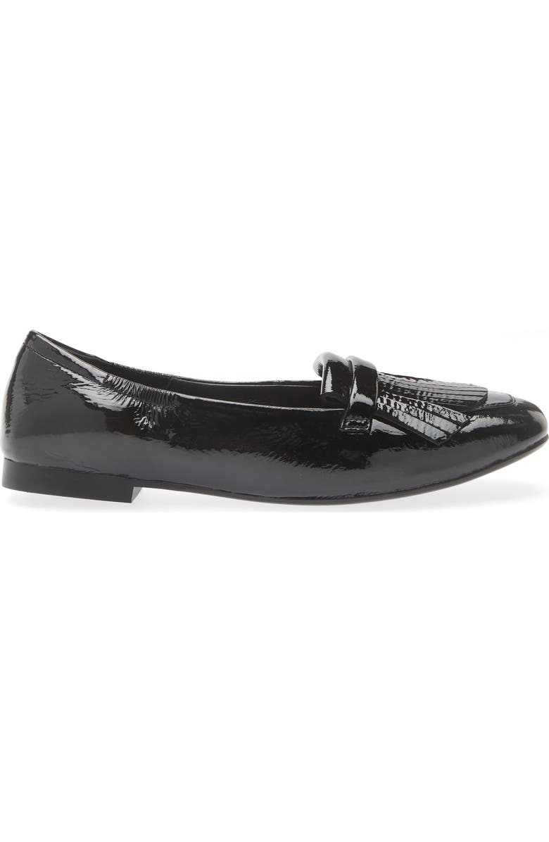 Cordani Mistie Fringe Trim Loafer, Alternate, color, Black Patent