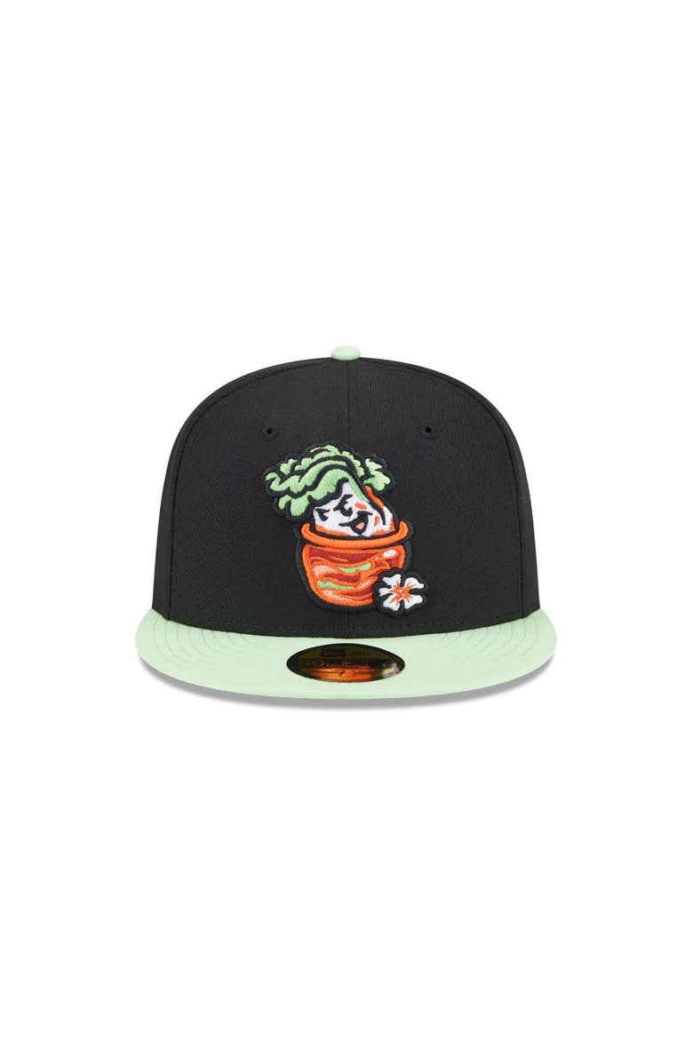 Men's New Era  Black Montgomery Biscuits Theme Nights 59FIFTY Fitted Hat, Alternate, color, Black