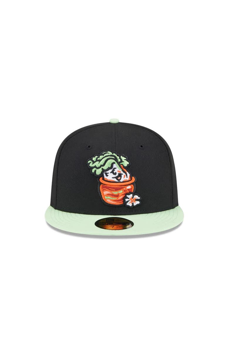 New Era Men's New Era Black Montgomery Biscuits Theme Nights 59FIFTY Fitted Hat, Alternate, color, Black