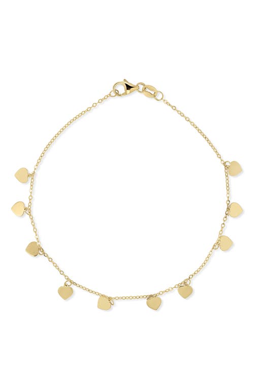 Bony Levy 14K Gold Fringe Heart Chain Bracelet in 14K Yellow Gold at Nordstrom, Size 7