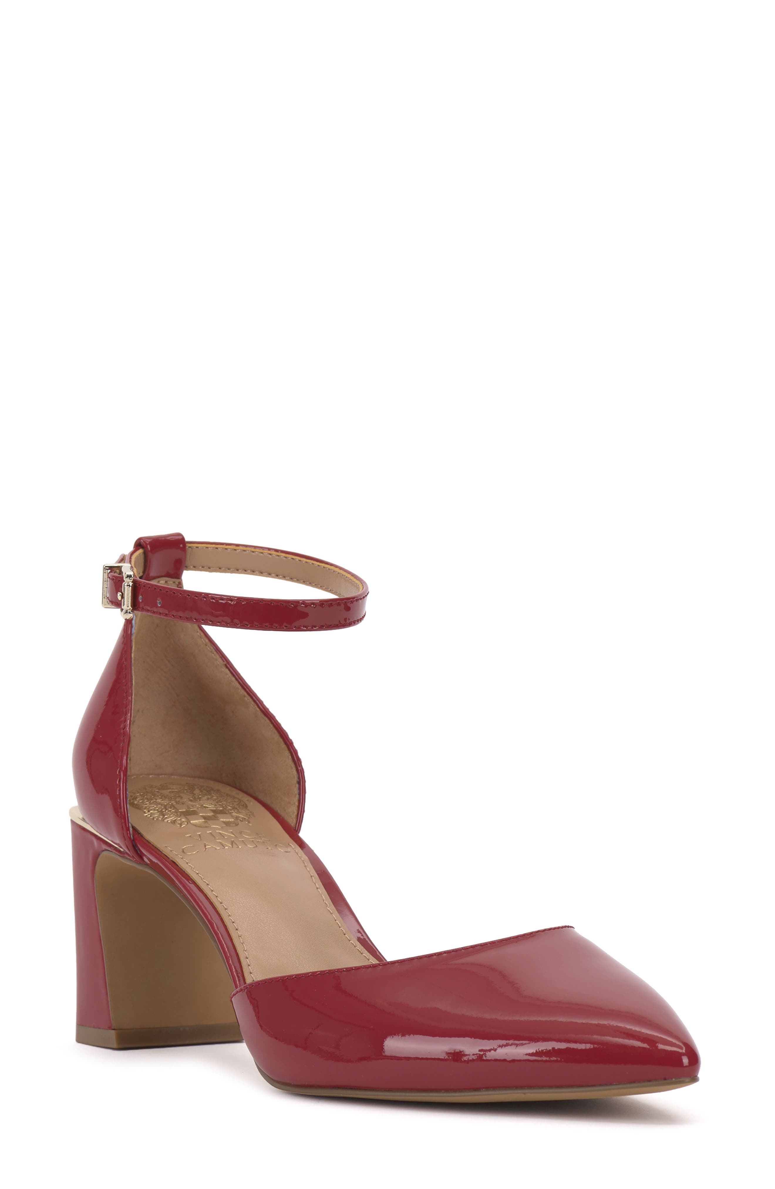 Hendriy Ankle Strap Pointed Toe Pump, Main, color, FIRE WHIRL