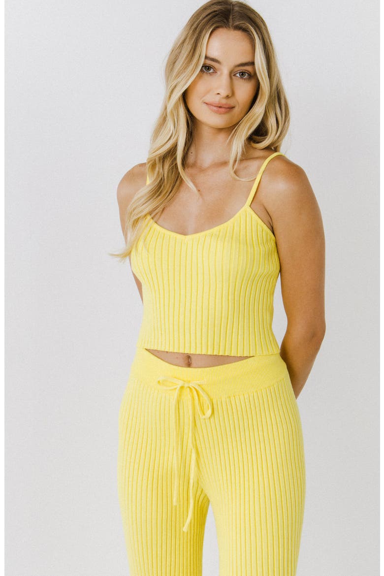 Rib Knit Crop Camisole, Alternate, color, LIME