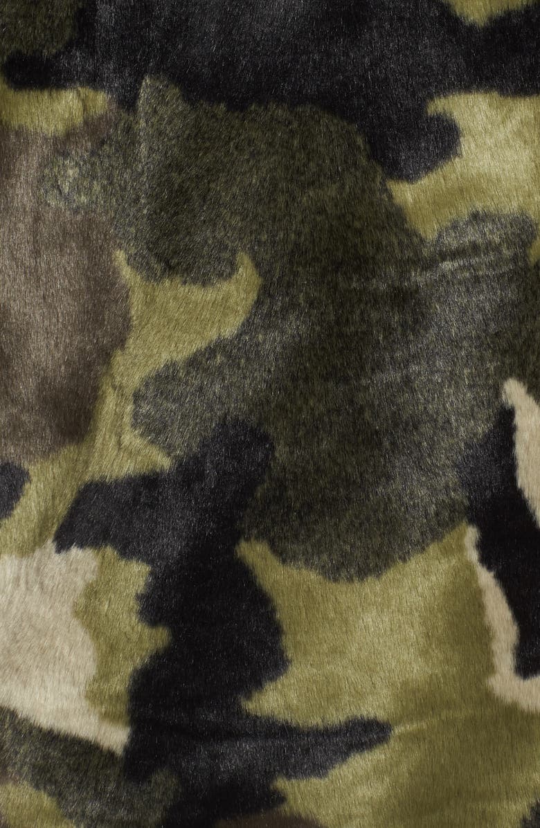 NVLT Camo Print Faux Fur Coat, Alternate, color, 