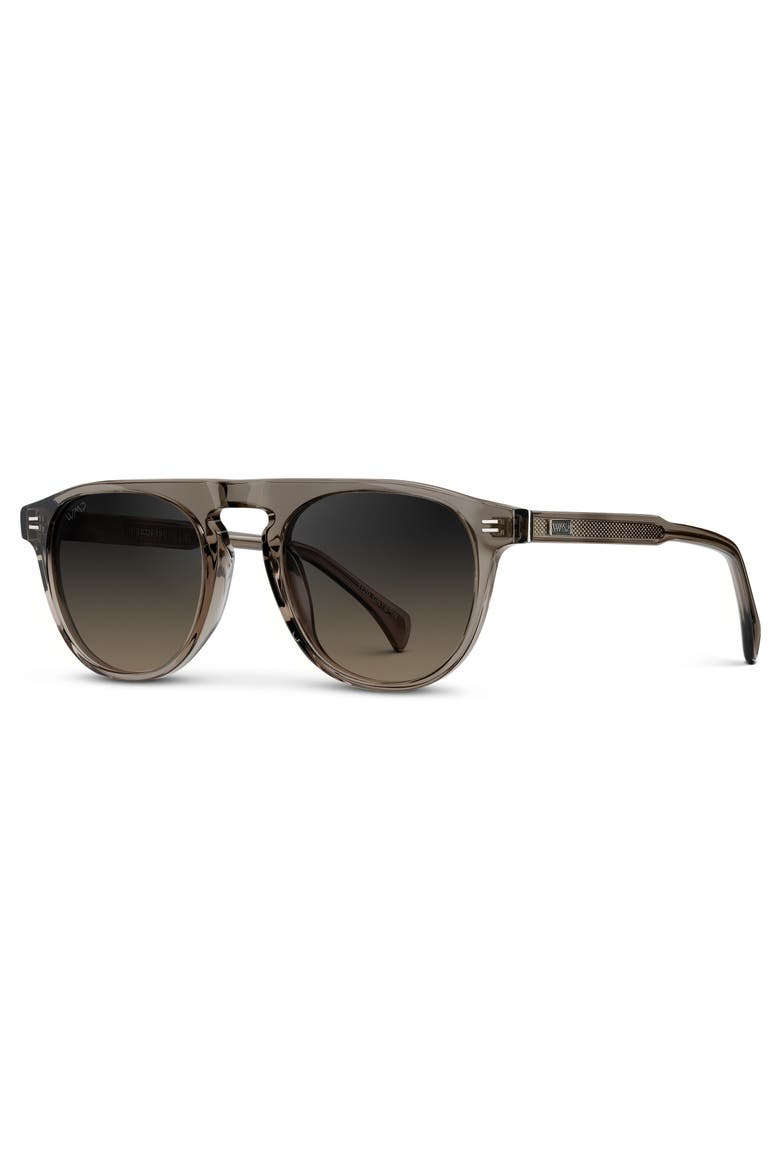 Axel - 51mm Rounded Aviator Polarized Sunglasses, Alternate, color, Crystal Gunmetal