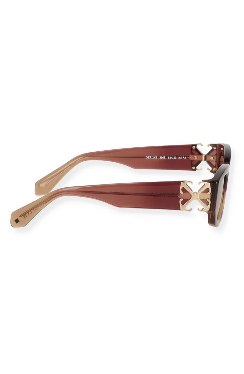 Off-White Palmer 52mm Gradient Cat Eye Sunglasses, Alternate, color, Gradient Burgundynude