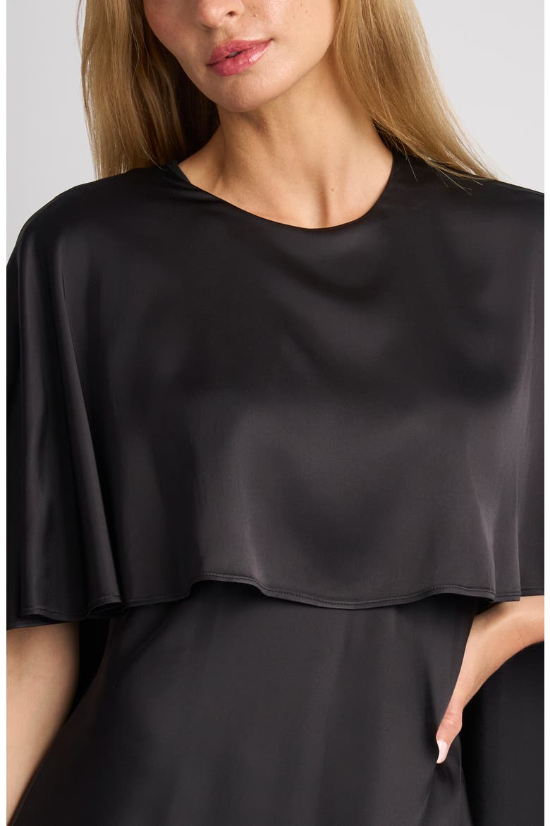Marigold Cape Dress, Alternate, color, BLACK ONYX