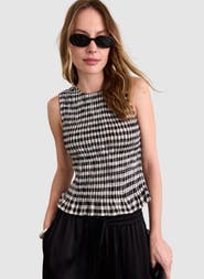 Baukjen Maggie Linen Gingham sleeveless Top