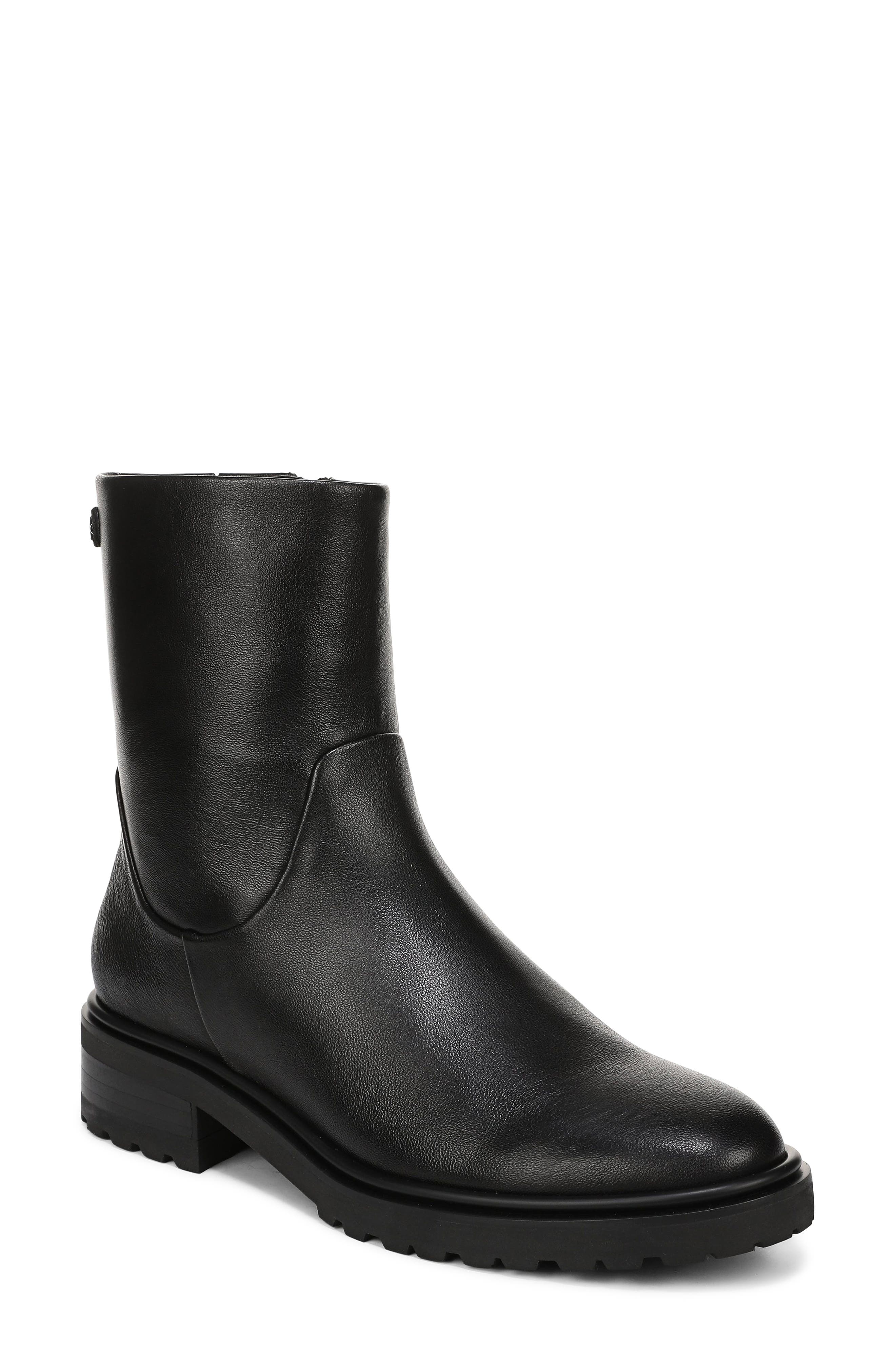 Sky Leather Boot, Main, color, BLACK LEATHER