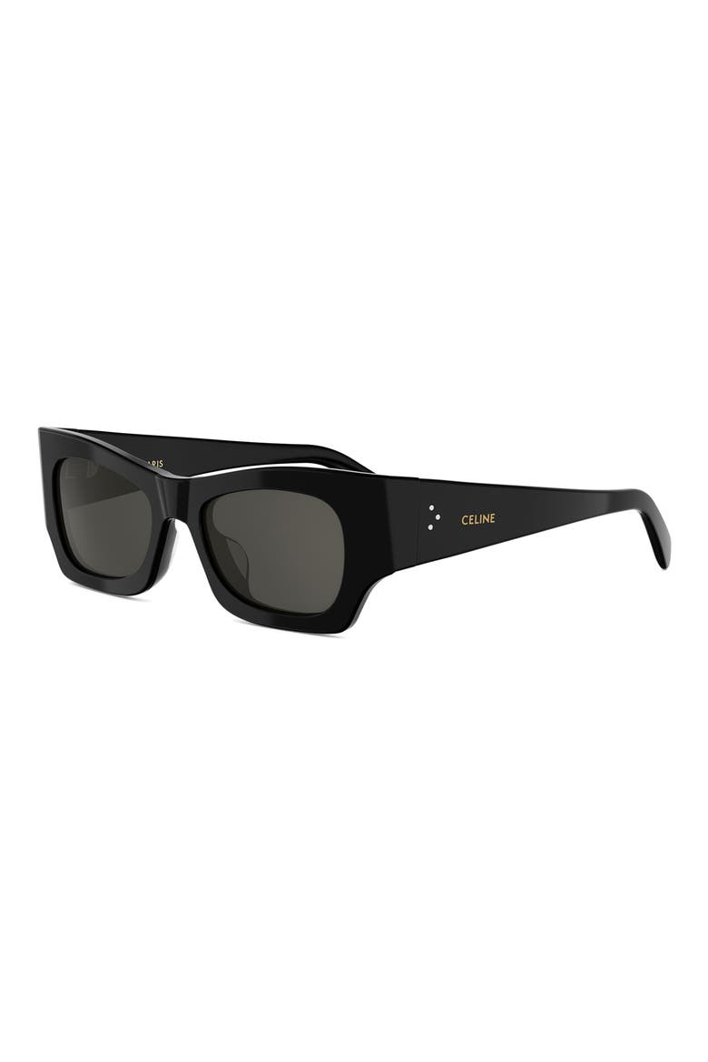 3 Dots 52mm Cat Eye Sunglasses, Alternate, color, SHINY BLACK / SMOKE