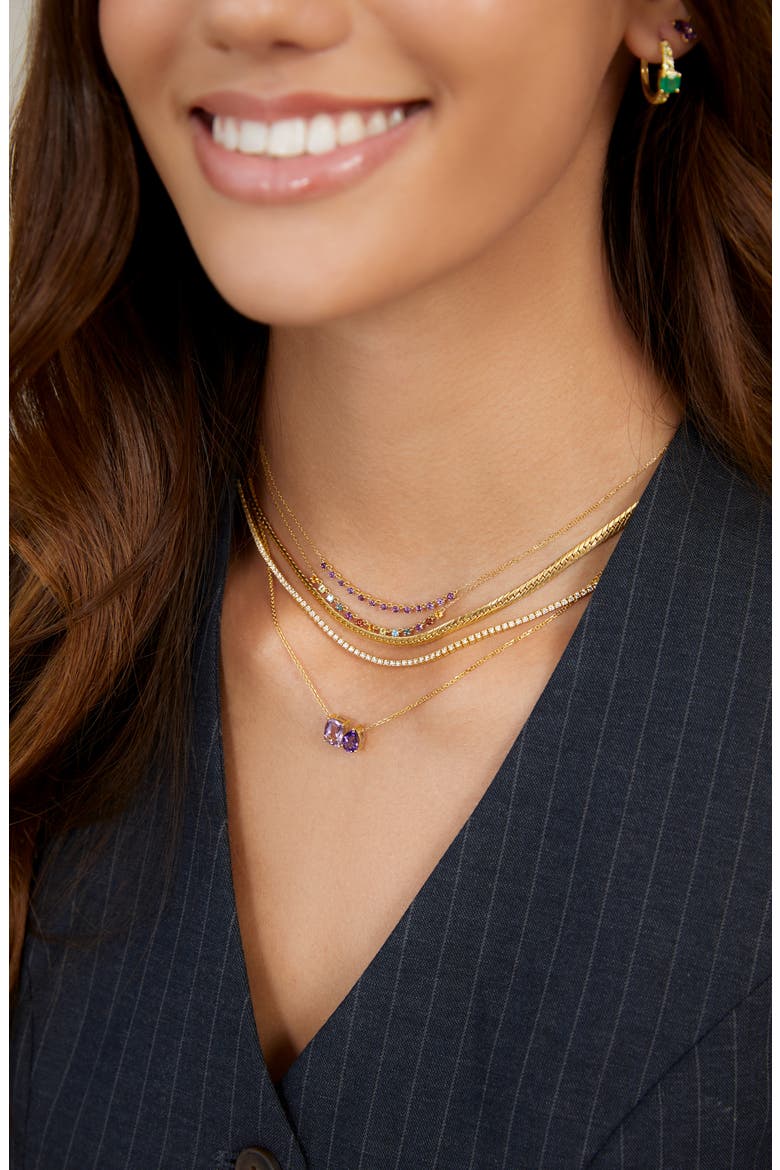 14K Gold Amethyst Pendant Necklace (Nordstrom Exclusive), Alternate, color, 14K YELLOW GOLD