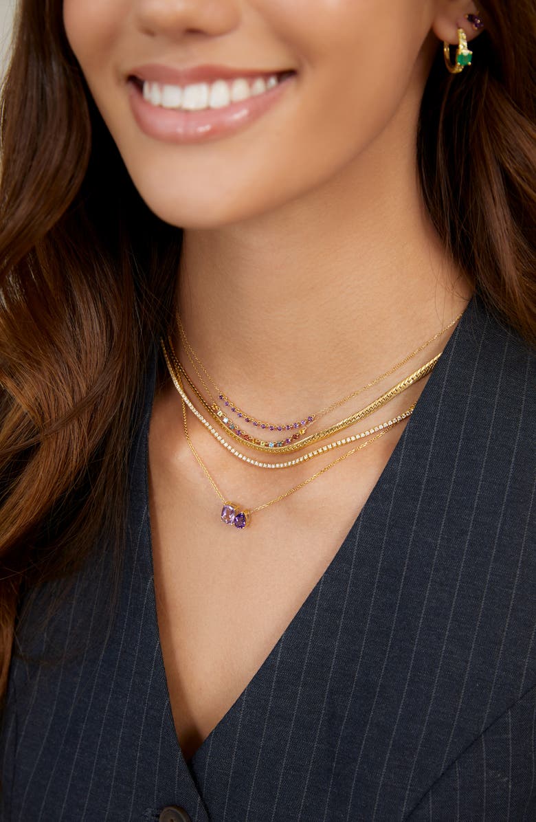 Bony Levy 14K Gold Semiprecious Stone Station Necklace, Alternate, color, 14K Yellow Gold