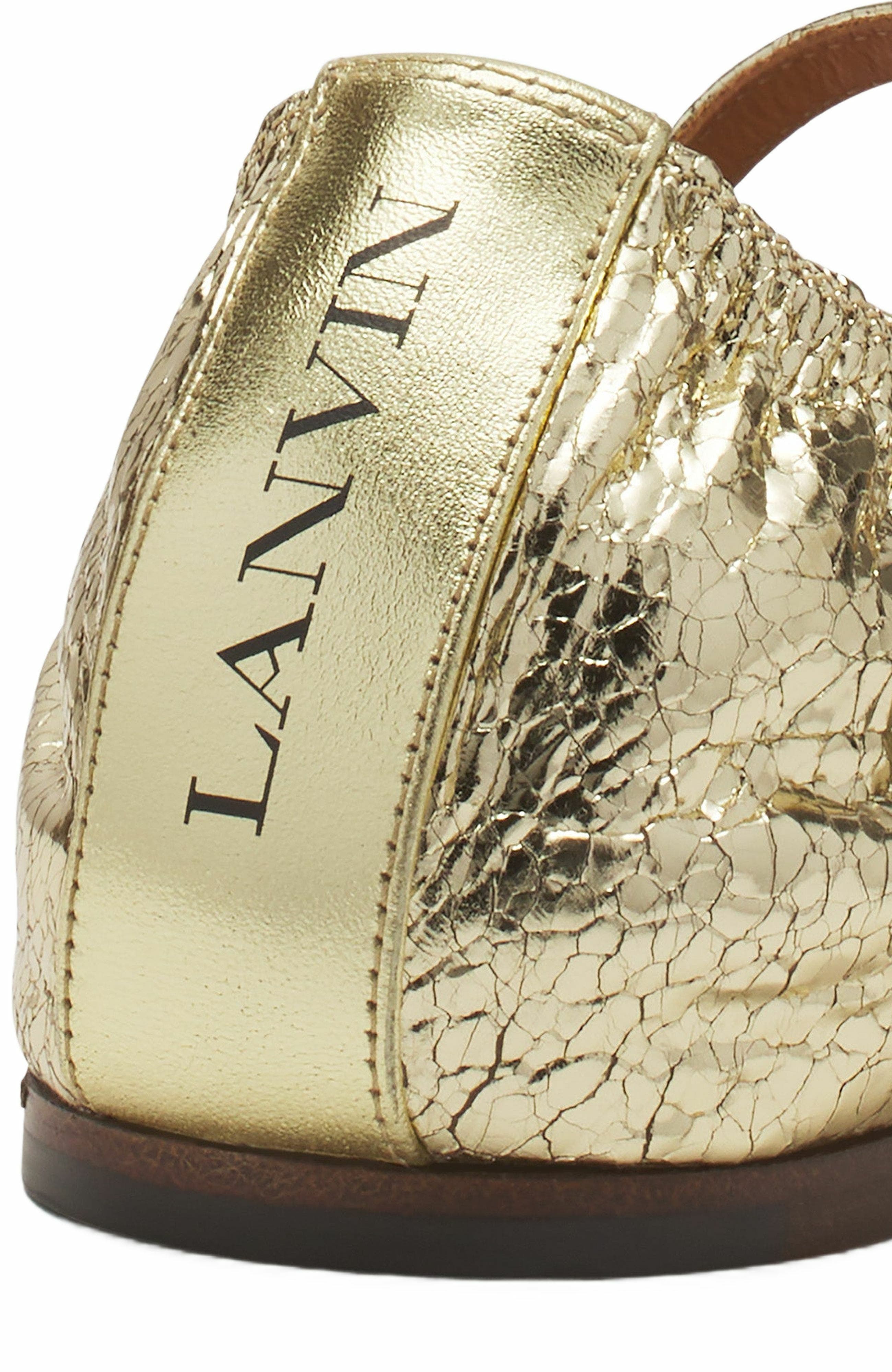 Lanvin MARY JANE IN CRACKLED METALLIC LEATHER, Alternate, color, 