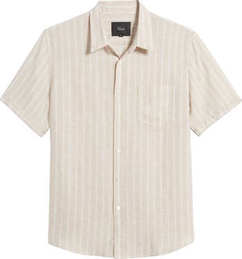 Rails Carson Stripe Short Sleeve Linen Blend Button-Up Shirt ...