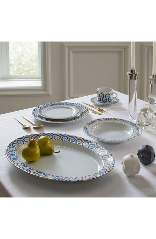 Jonathan Adler Newport Soup Bowl In White/blue/gold