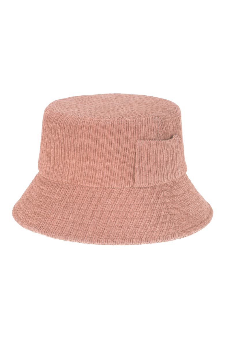 Side Pocket Corduroy Bucket Hat, Main, color, ROSE